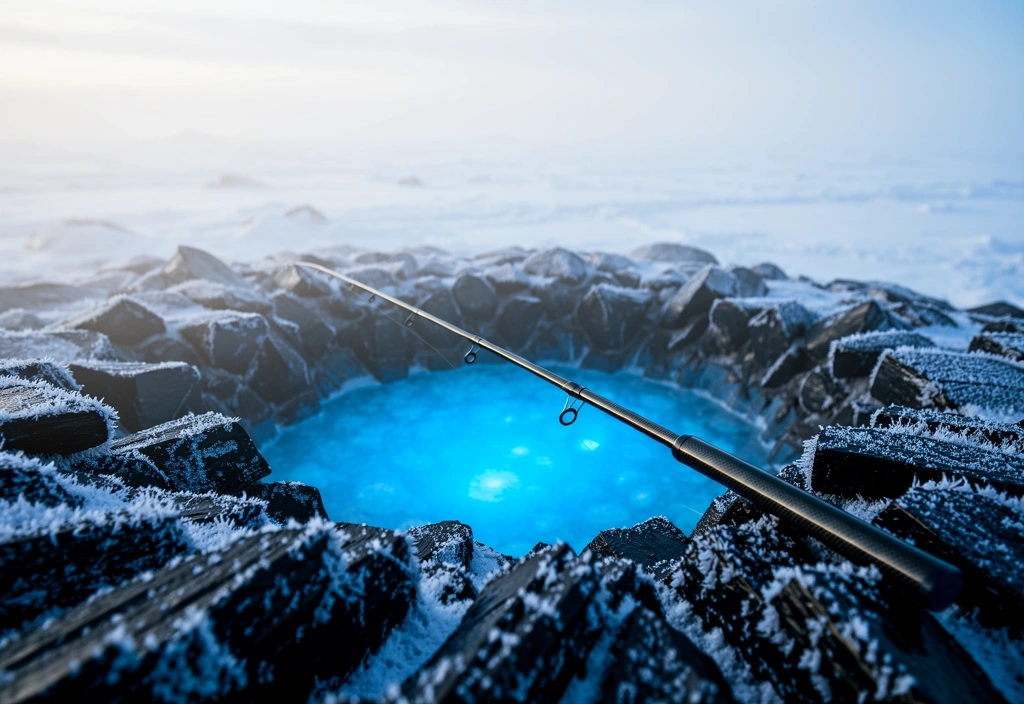 Ice fishing in the tundra