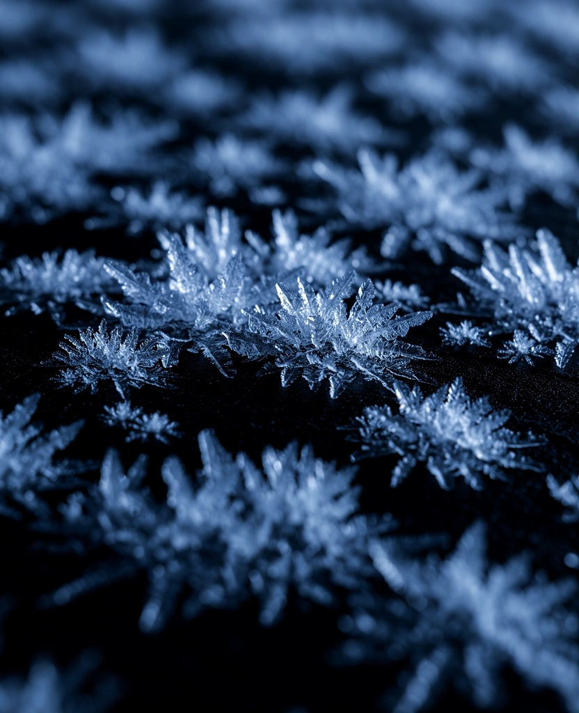 Crystalline frost formations